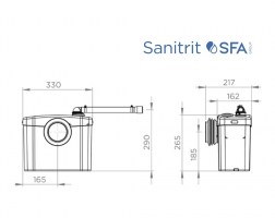 MEDIDAS TRITURADOR PARA INODORO SANITRIT SFA